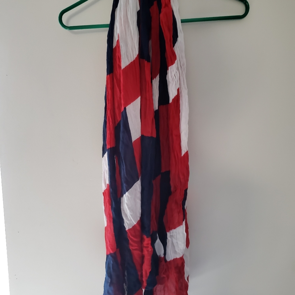 Red,white, blue scarf